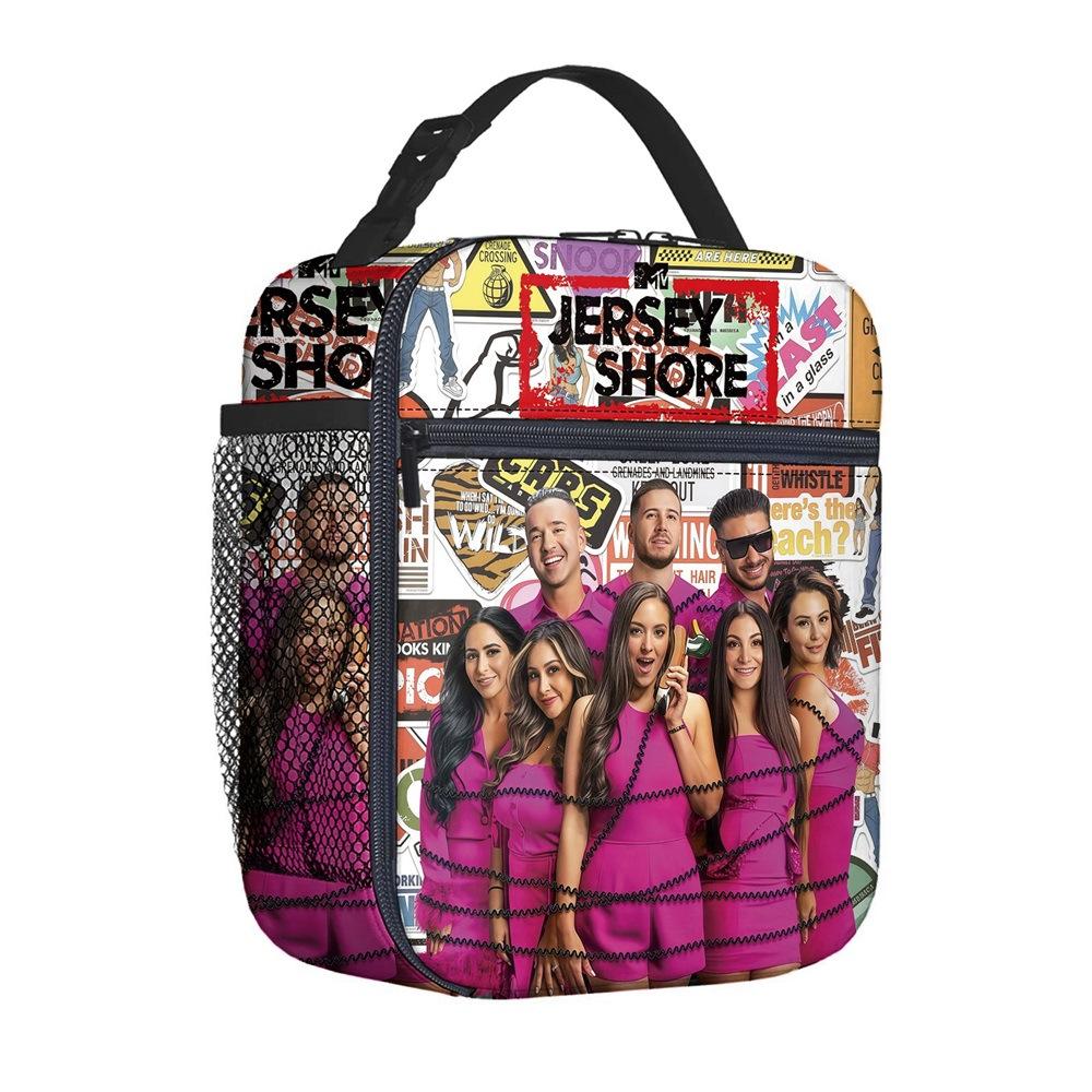 Borsa per Pasto Portatile Borsa Quadrata per Pasto Completamente Stampata Borsa per il Pranzo dei Bambini Borsa per Picnic della Scuola Elementare