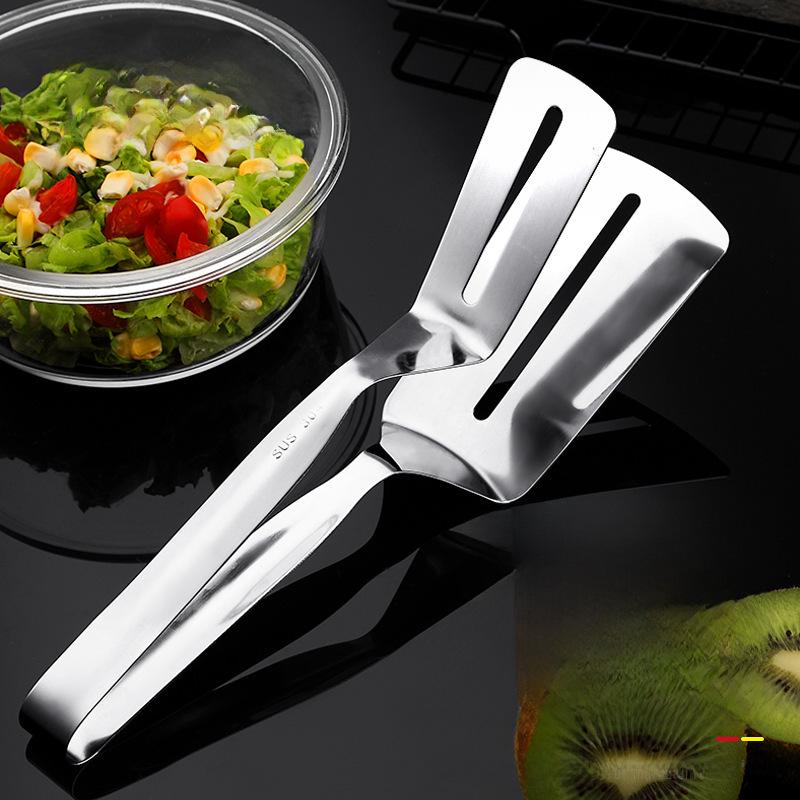 Espátula de cocina multifuncional de acero inoxidable 304 y pinza para alimentos