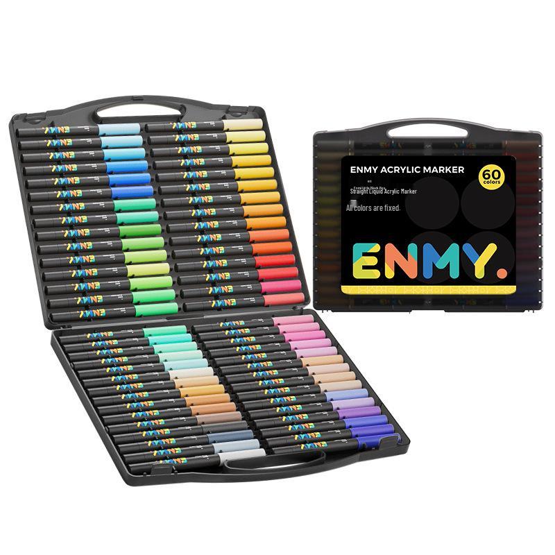 Marker akrylowy w płynie ENMY - Pojedynczy pisak z możliwością uzupełniania, Profesjonalny do rysowania, Edycja Little Black Box.