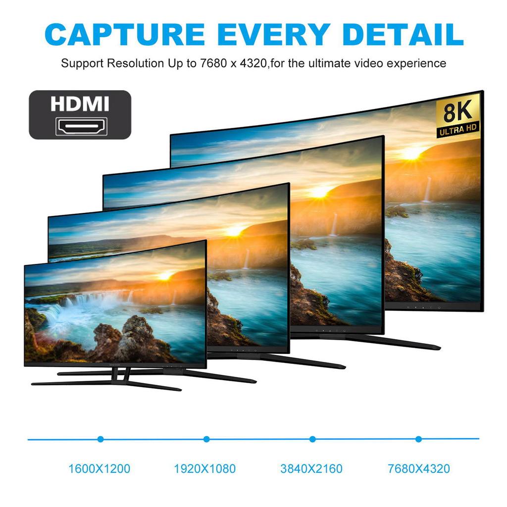 HD-011-A8K06 90-Degree Up Angled HDMI Male to HDMI 2.1 Female Adapter Coupler 8K 60Hz HDTV L-Shaped HD Video Output Extender Convertor