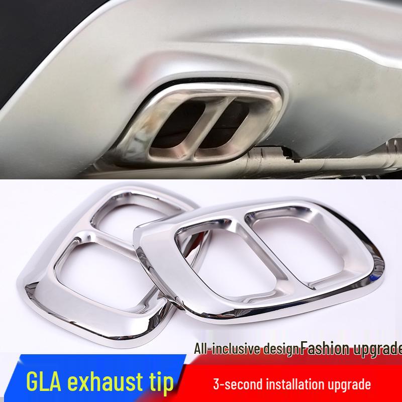 Couvercle de sortie d'échappement compatible pour Mercedes Classe A, C, E, GLC - Modification décorative à quatre sorties.