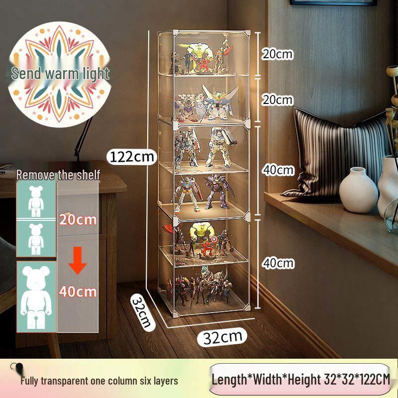 Transparent Lego Brick Display Cabinet: Dustproof Acrylic Storage for Figurines