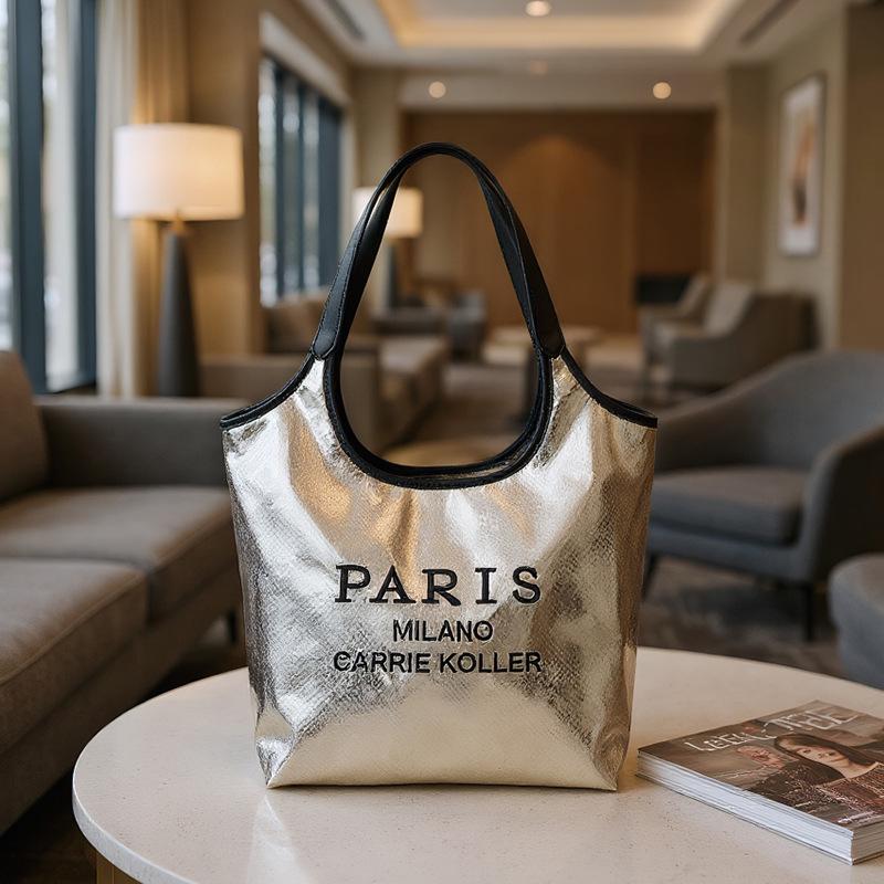 Country Style Women's Summer Straw Tote – Large Capacity Woven Bag with Embroidered Letters for Beach & Commuting