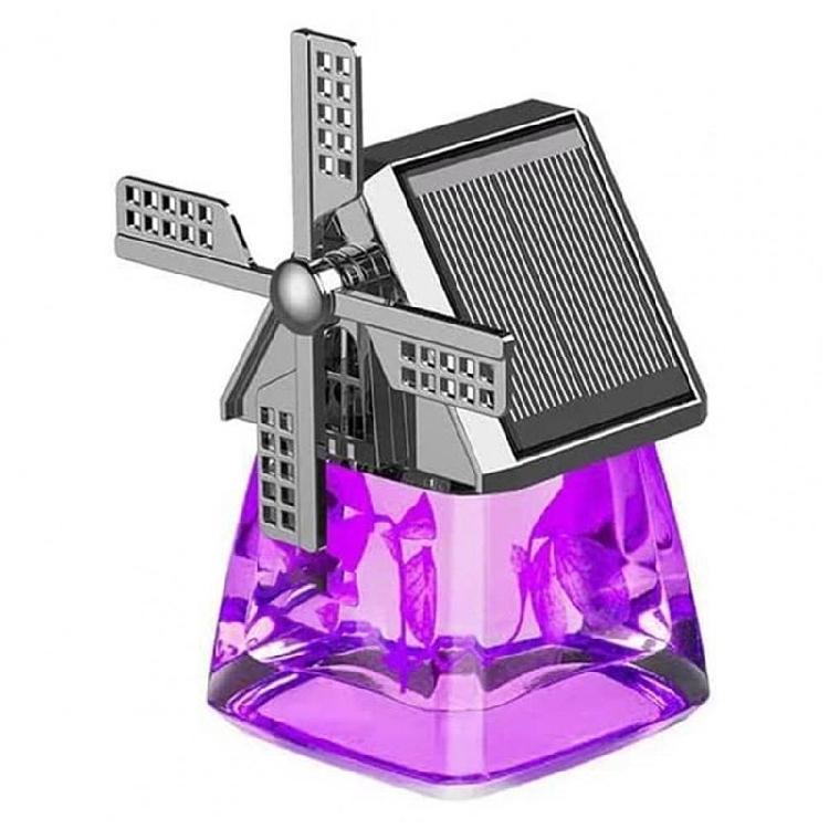 Air Freshener Light Solar Windmill Model Center Console Decoration CarFragrance