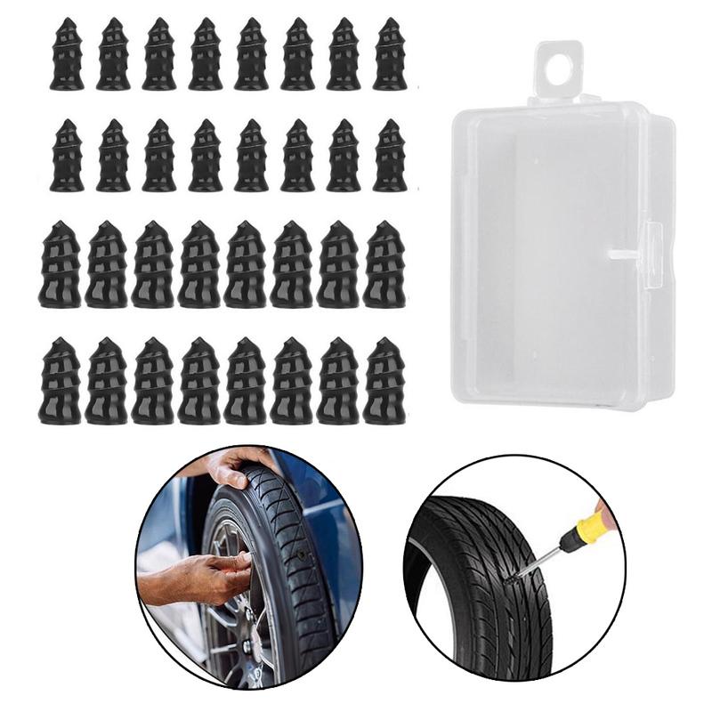 32PCS Tire Repair Kit Rubber Screw Nails For Car Motorcycle Truck Bike Tubeless Puncture Fix With Storage Box
