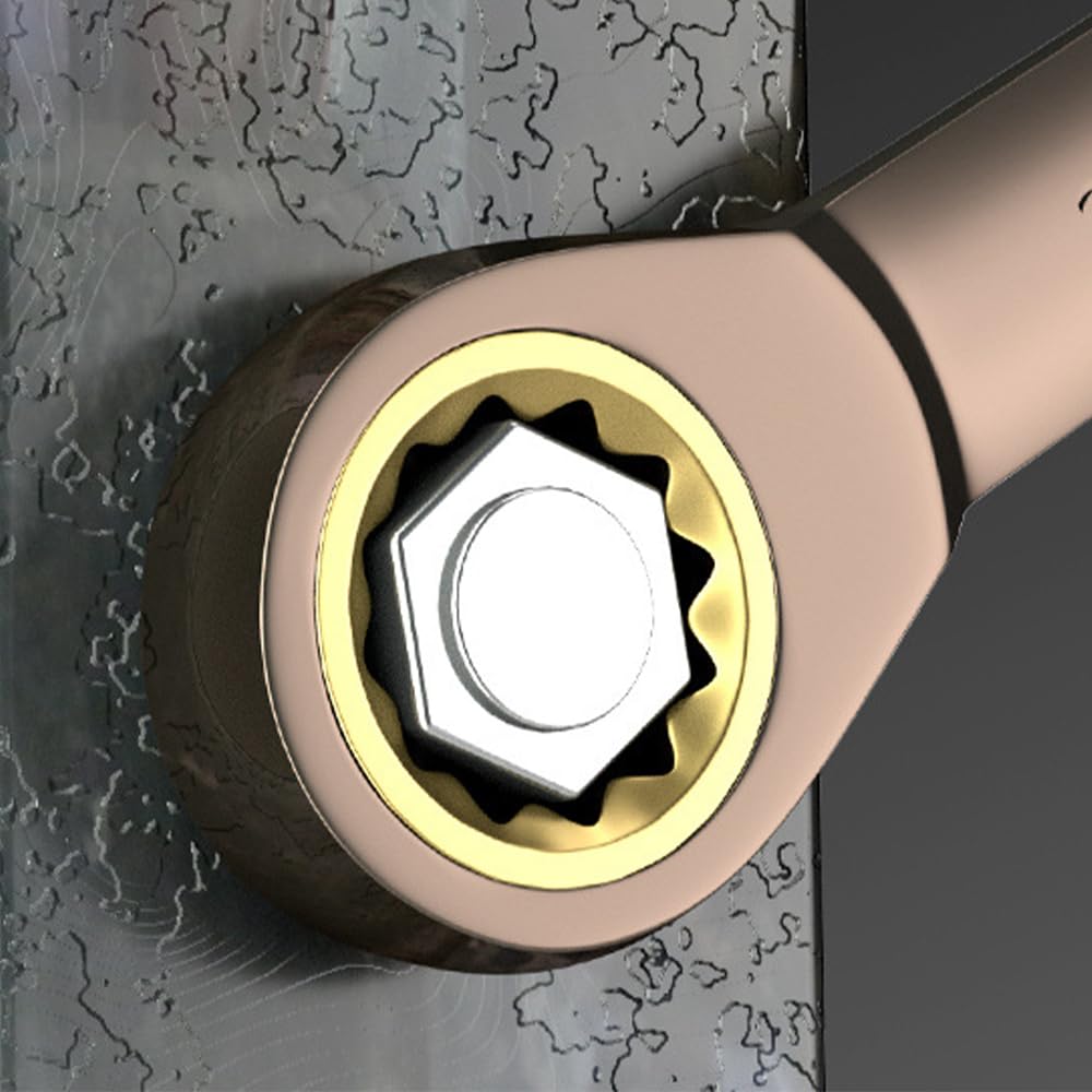 Flex Ratchet Wrench Set with Waterproof Wax Cloth Storage Adjustable 72 for Automotive and DIY Set, 72-Tooth Ratchet, 6-Piece Bag, Angle, Gears,