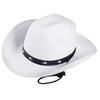 Cowboy Hat Western Wide Brim Felt Polyester Detail And Metal Embellishment Adjustable Closure