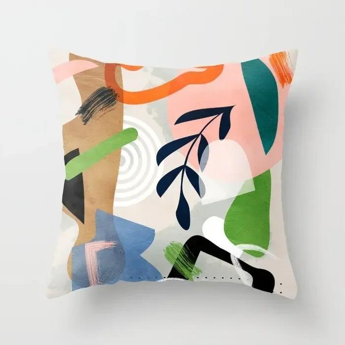Kissenbezug für nordisches Wohnzimmer, abstrakt, schwarz, grau, Heimdekoration, Sofa, Kissenbezug