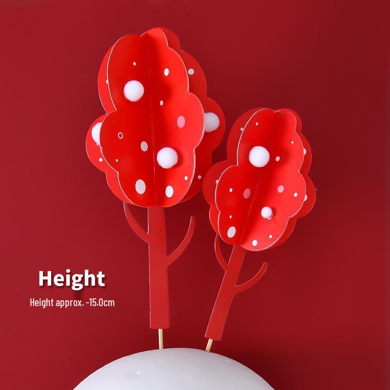 Forest Leaves Cake Topper: Apple & Coconut Tree Decor with Free Shipping