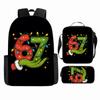 Large Capacity Schoolbag with Shoulder Strap; Student Three-piece Pencil Case Set