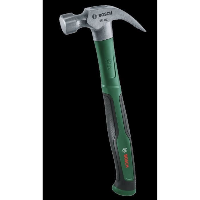 Bosch Marteau arrache-clou 450 g (acier au carbure dur ; arrache-clou en V ; manche Softgrip ; faibles vibrations)