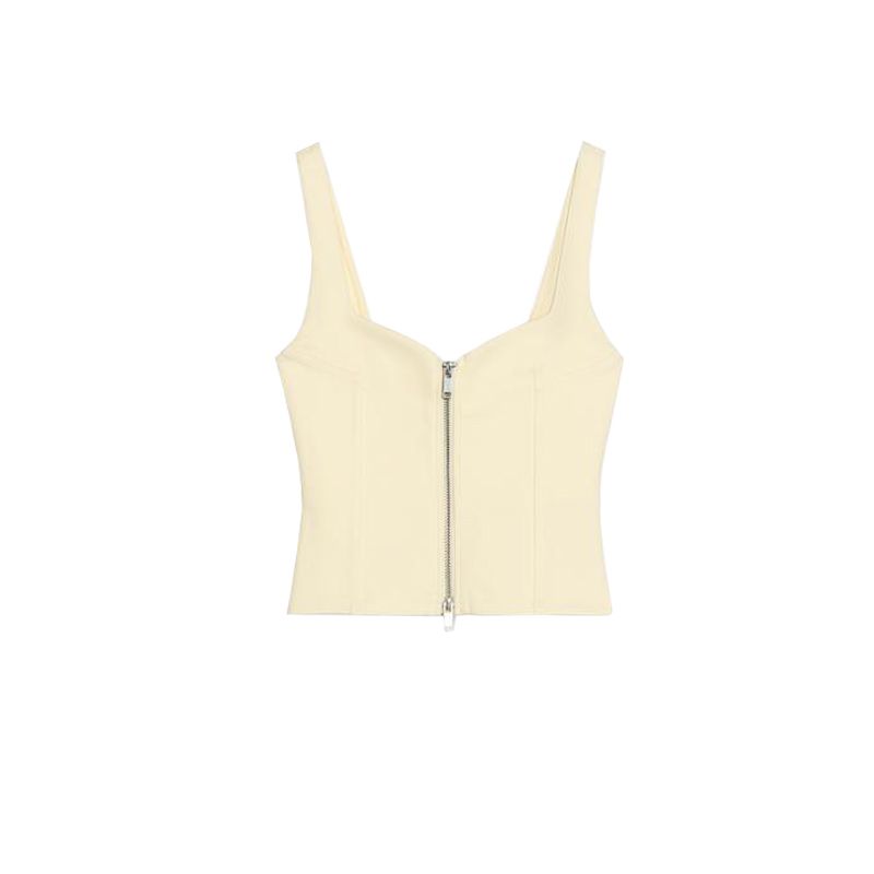 Zipper Double-Sided Cloth Heart-Shaped Collar Casual Short Top 3641381 Mid-Waist Thin Sports Shorts 3641382