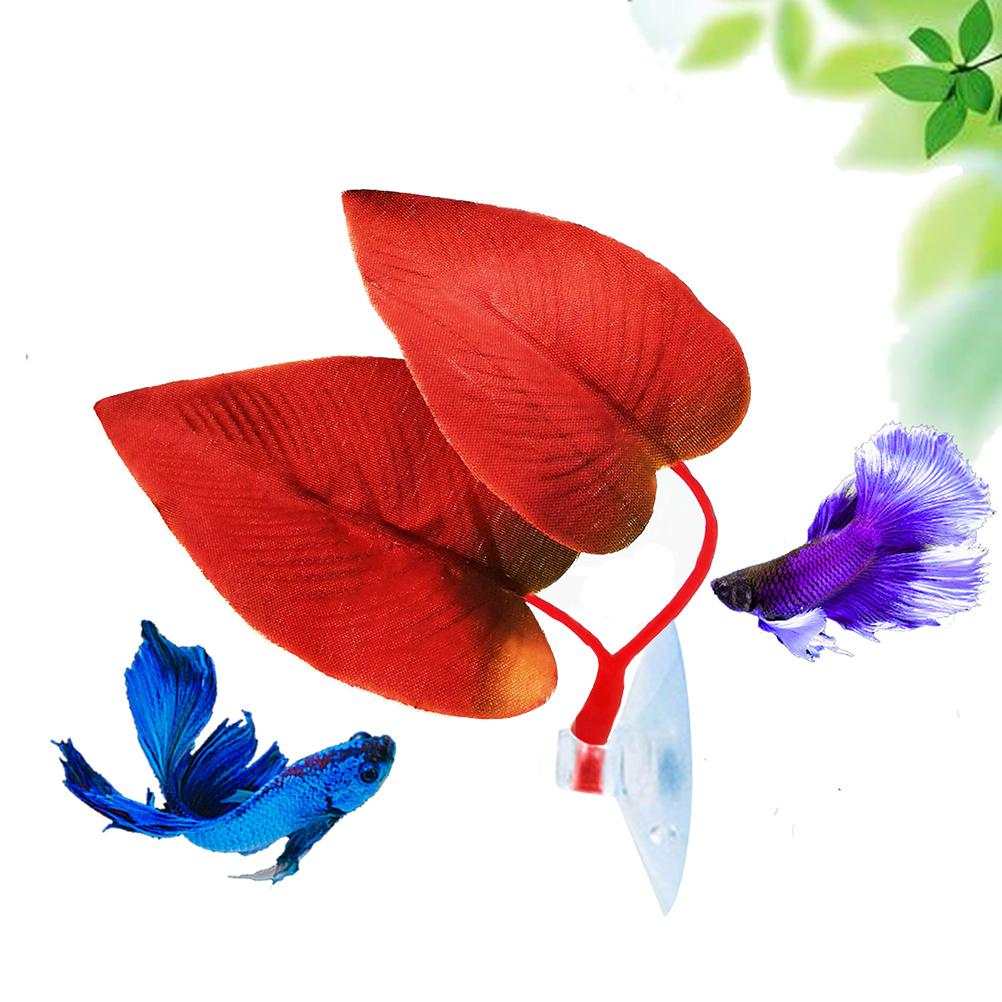 Artificial Leaf Bed Aquarium Accessories Fish Tank Decoration Powerful Sucker Betta Fish Rest Leaf