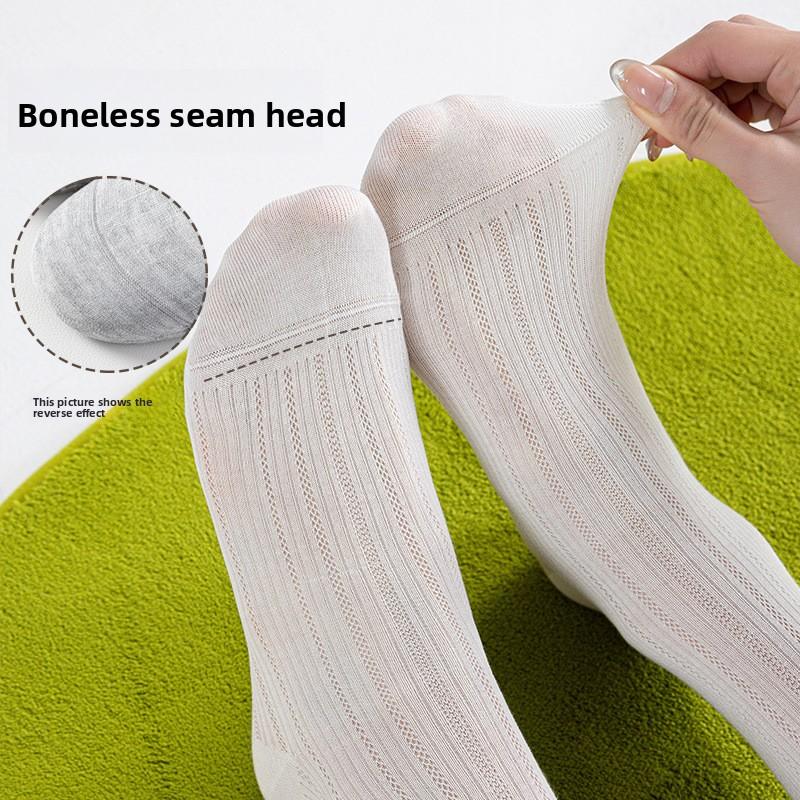 Silk Stockings for Legs in Gray Color, Ultra-thin, Anti-slip, Mesh Pattern, Ice Silk Stockings for Women in Summer, Providing Cool Sensation.