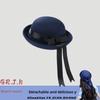 Korean Style Woolen Flat Top Hat With Ribbon For Women Autumn
