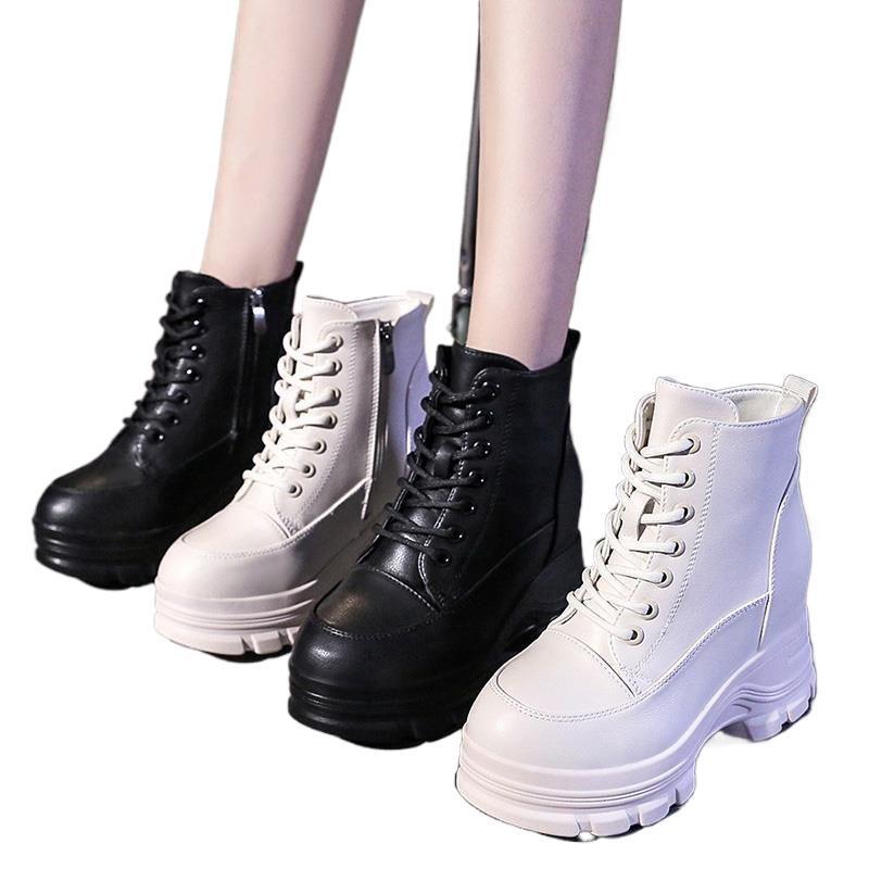 Thick-Sole Martin Boots for Women: Stylish, Height-Boosting Ankle Shoes for Autumn & Winter (Men's Size Available)