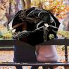 1 PC Automatic Folding Umbrella - Black Butler Pattern Portable Foldable Design With 8 Ribs Christmas Birthday Gifts