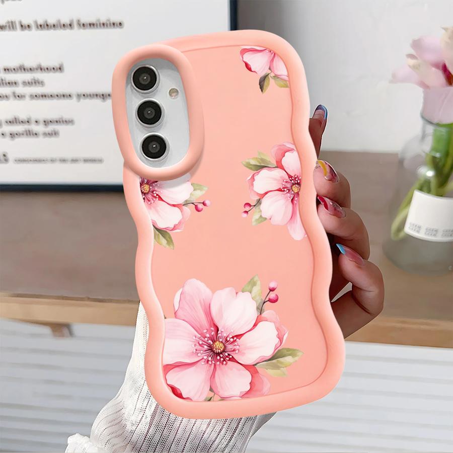 Pink Flower Soft Phone Cover Case for Samsung Galaxy A15 A16 A52 A21s A13 A11 A14 A12 A05 A22 A53 A33 A23 A03 A06 A04