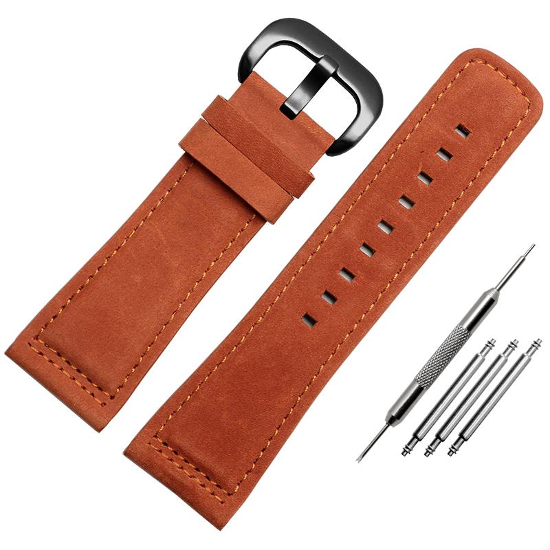 28mm Cowhide strap For Seven Friday P1/2 Q2/03/M2/M021 T2 Men Watchband Vintage Diesel Large Size Men Metal rivet