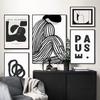 Black White Striped Girl Geometric Lines Curve Posters And Prints Wall Art Canvas Painting For Living Room Decorative Pictures