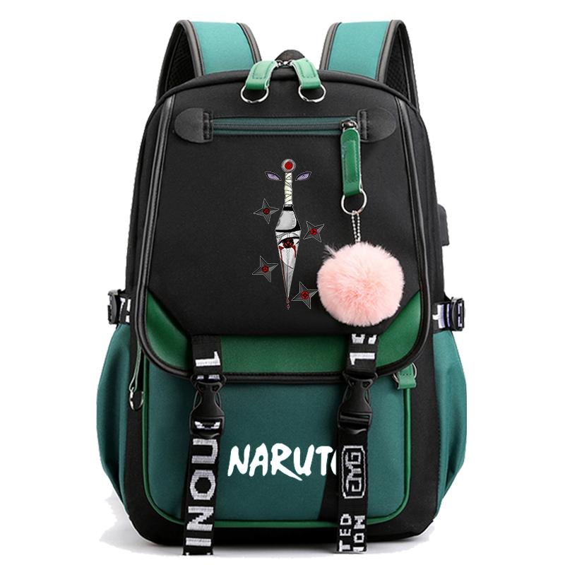 Anime Naruto Ryggsäck Canvas Bokväska Back To School Väska för flicka Pojke Tonåring Skolväska Ryggsäck Herr Dam Fritid Resväska