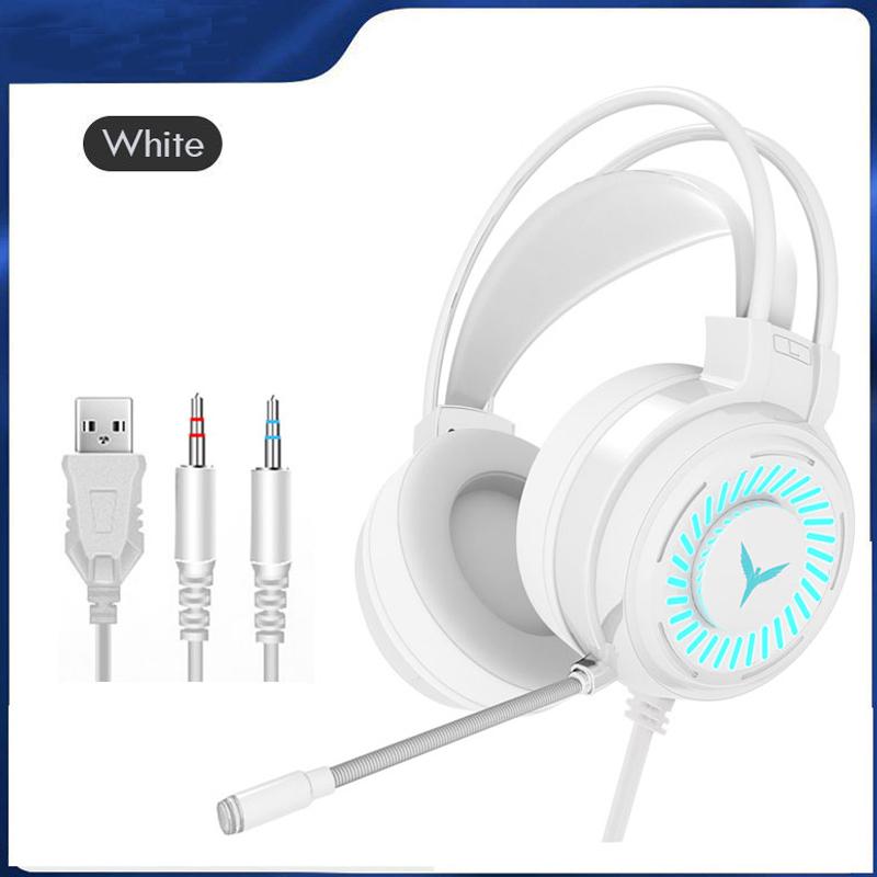 

Игровые гарнитуры 2020, геймерские наушники, объемный звук 7.1, стерео проводные наушники, USB-микрофон, дыхательный свет, игровая гарнитура для ПК, ноутбука белый