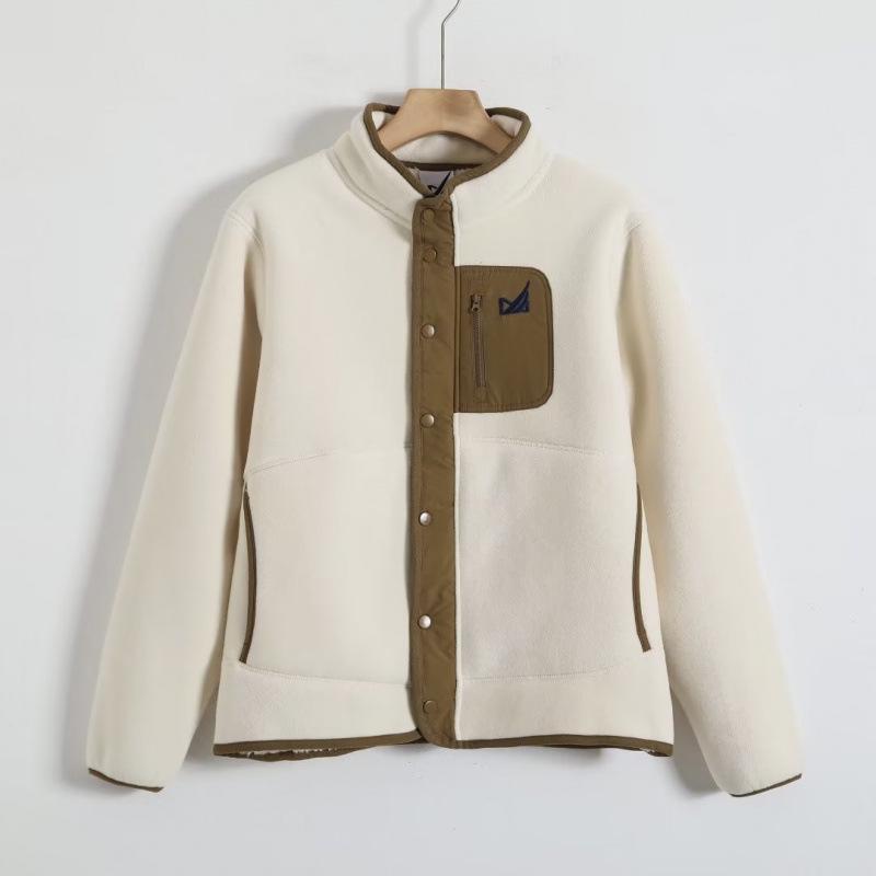 Herren Winter Patchwork Stehkragen Fleece Sweatshirt, 600g beidseitig verdickt.