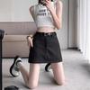 Summer 2025 Women's Gray High Waist A-line Bodycon Mini Skirt