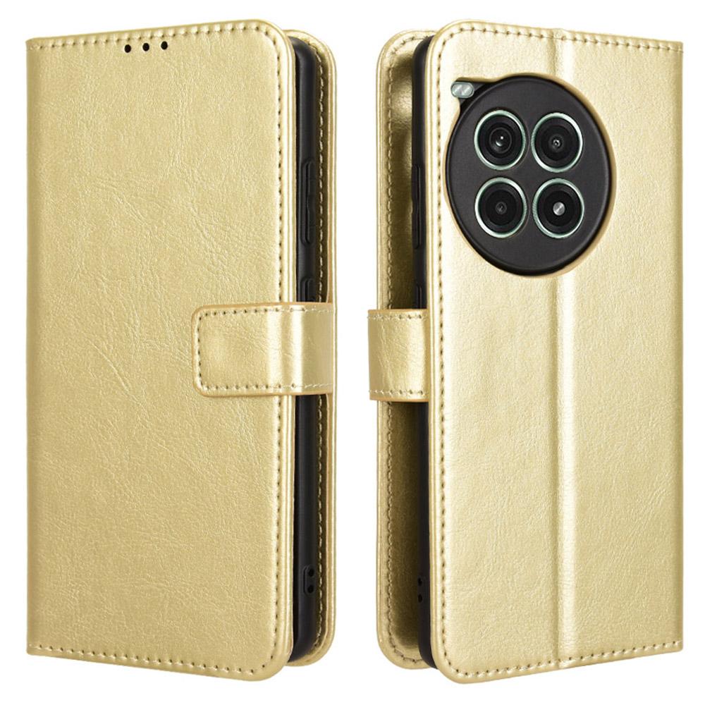 For OnePlus Ace 3 Pro 5G Wallet Case Leather Phone Cover Crazy Horse Texture