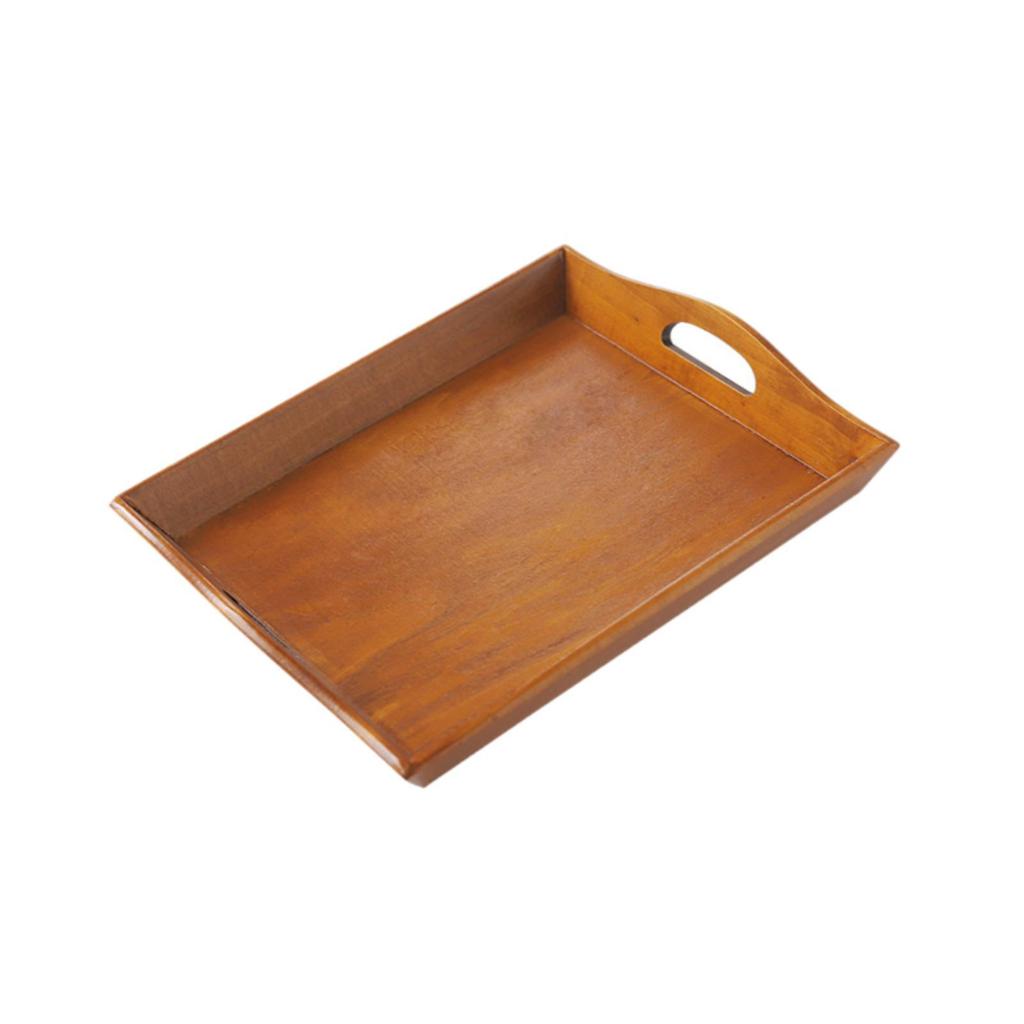 Rectangular Wooden Serving Tray for Coffee Table, Simple Storage Cafe, Party,