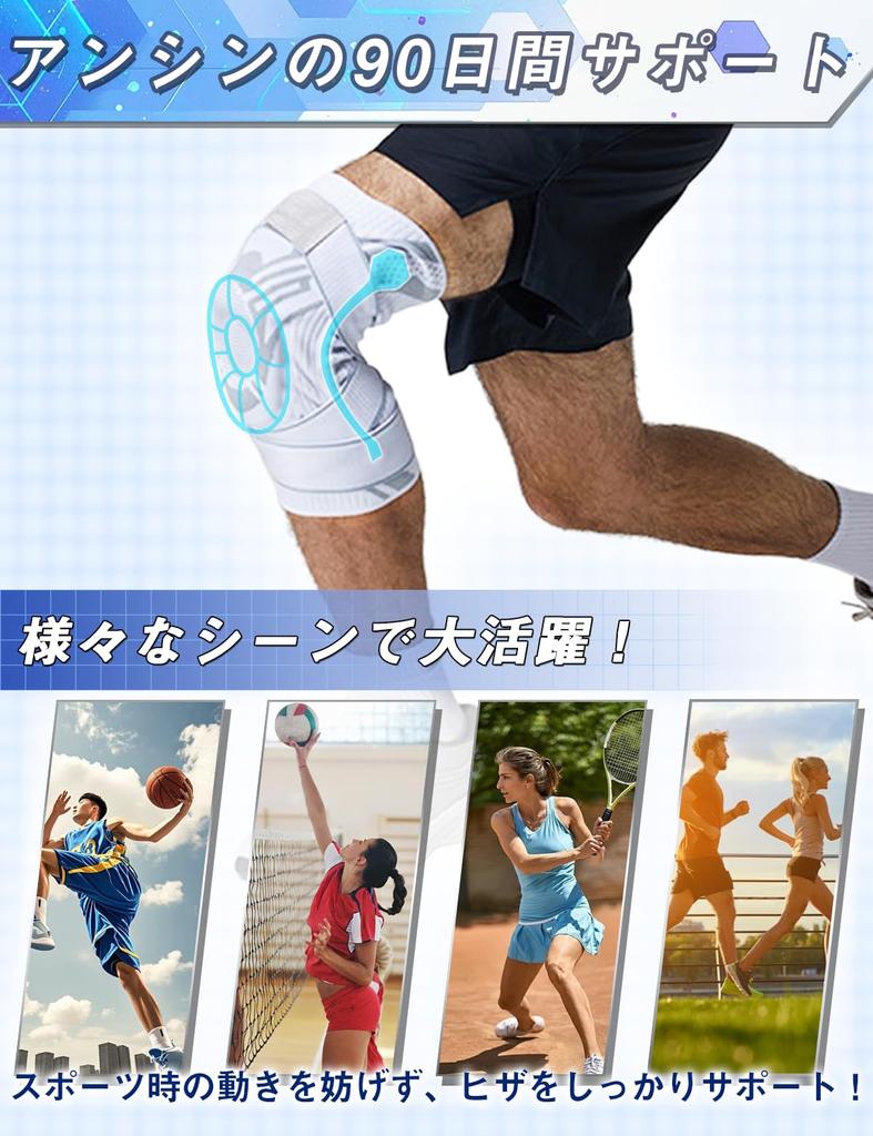 [TOUKAWA] Knee Support Knee Pad 3D Silicone Elastic Band Double Fixation Ergonomic Knee-Specific Sweat Absorbing Sports Knee Meniscus Joint Basketball