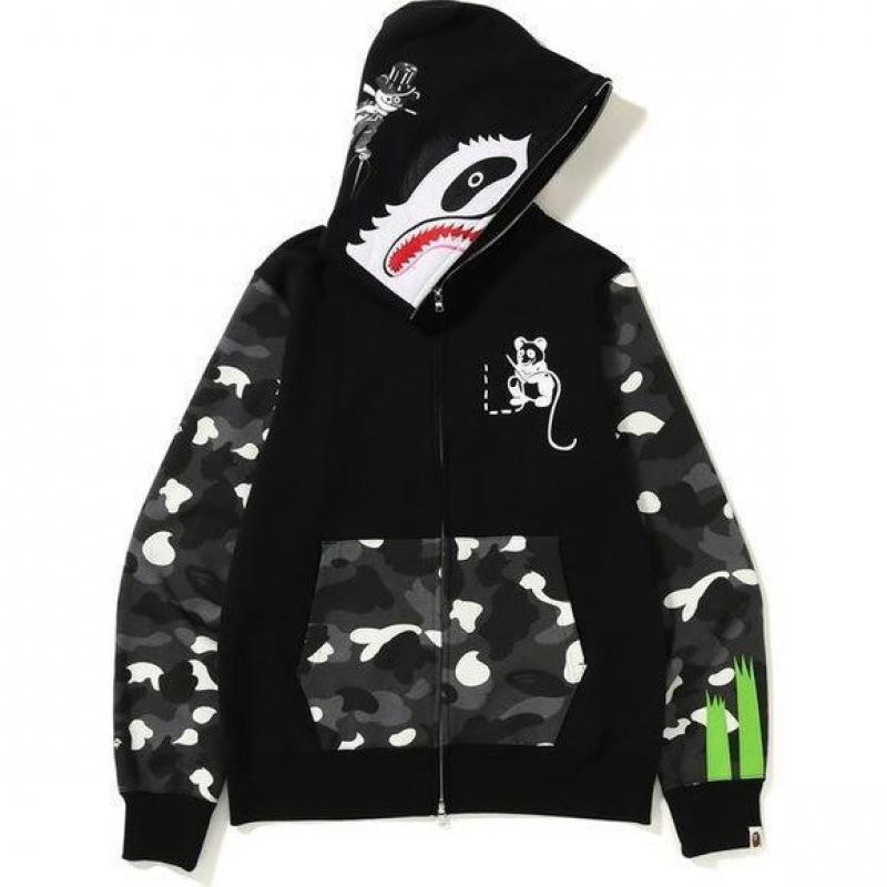 BAPE Haizivs Hūdijs Vīriešu 3D Digitālā