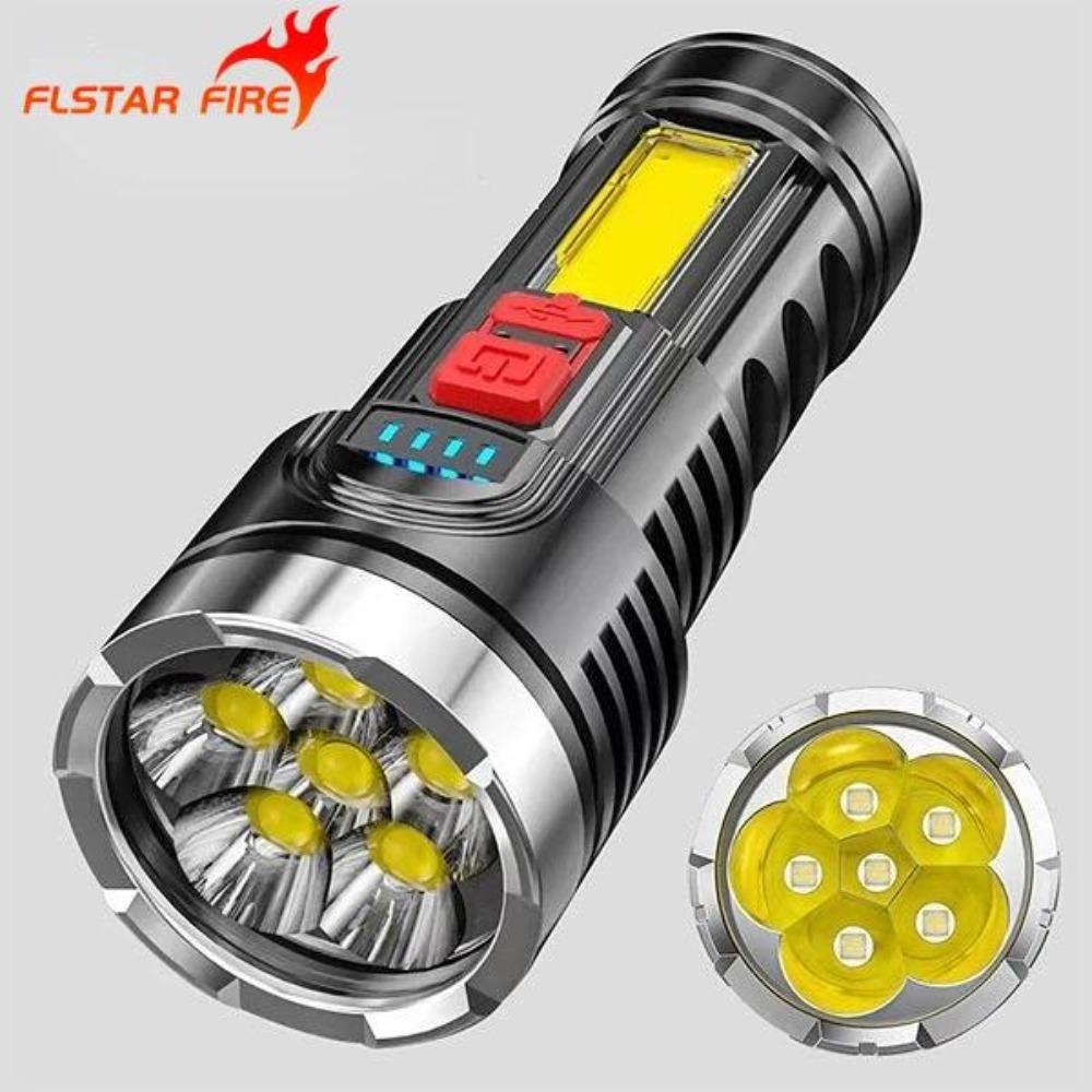 Neue Stil 6LED Taschenlampe Mini Tragbare Lampe mit Eingebautem 18650 Batterie USB Aufladbare COB LED Taschenlampe für Camping Lichter