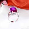 Exquisite Women Sterling Silver Rings For Wedding Engagement Jewelry Purple Austrian Crystal Ring Valentine's Day Gift