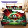 Portugal National Football Team Pattern Bedding,Quilt Set Quilt Cover Pillowcase Home Birthday Gift(1 * duvet cover + 2 * pillowcase, without core)