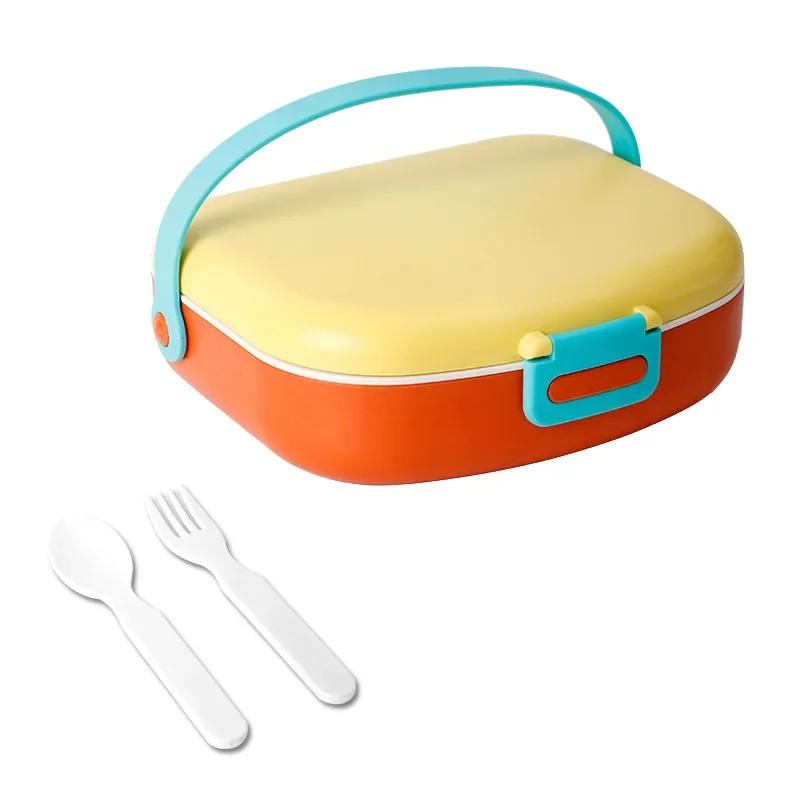 Portable 1300ML Divides Lunch Box Reusable Creative Outdoor Picnic Box BPA-Free 4 Compartment Food Container Student Children LI