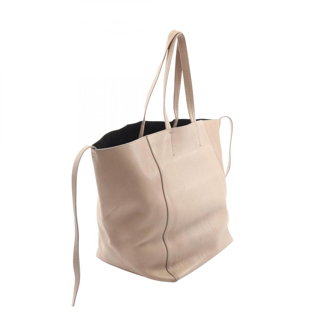 Used CELINE Hippo phantom Tote Bag leather Beige Used Women