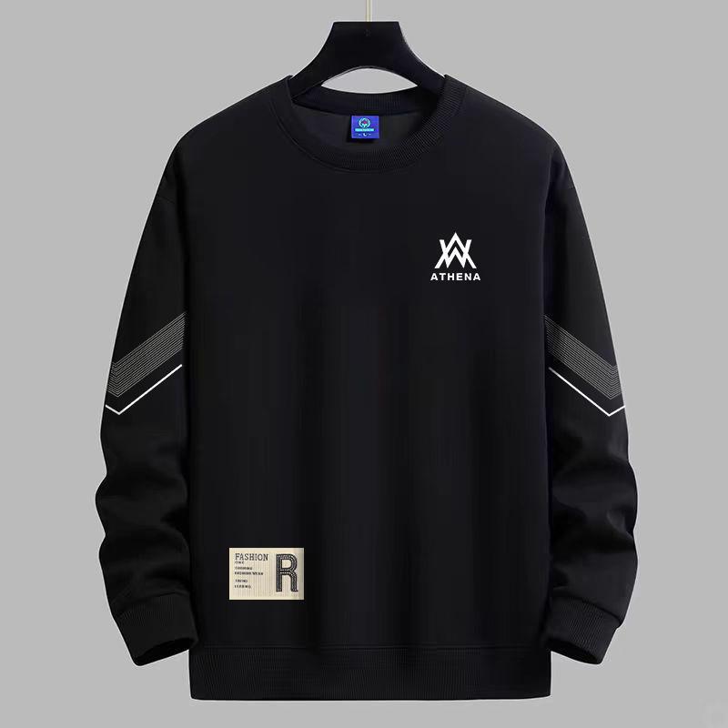 Men's 280g Round Neck Casual Sweatshirt - Loose, Trendy Pullover for Spring & Autumn