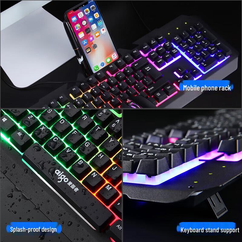 Aigo W927A Kabelgebundene Gaming-Tastatur mit Hintergrundbeleuchtung