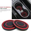 2 Stuks 7cm/2,75inch Auto Middenconsole Antislip Mat Makkelijk Schoon Te Maken Stofdicht Onderzetter PVC Dubbele Cirkel Honingraatpatroon Auto Interieur