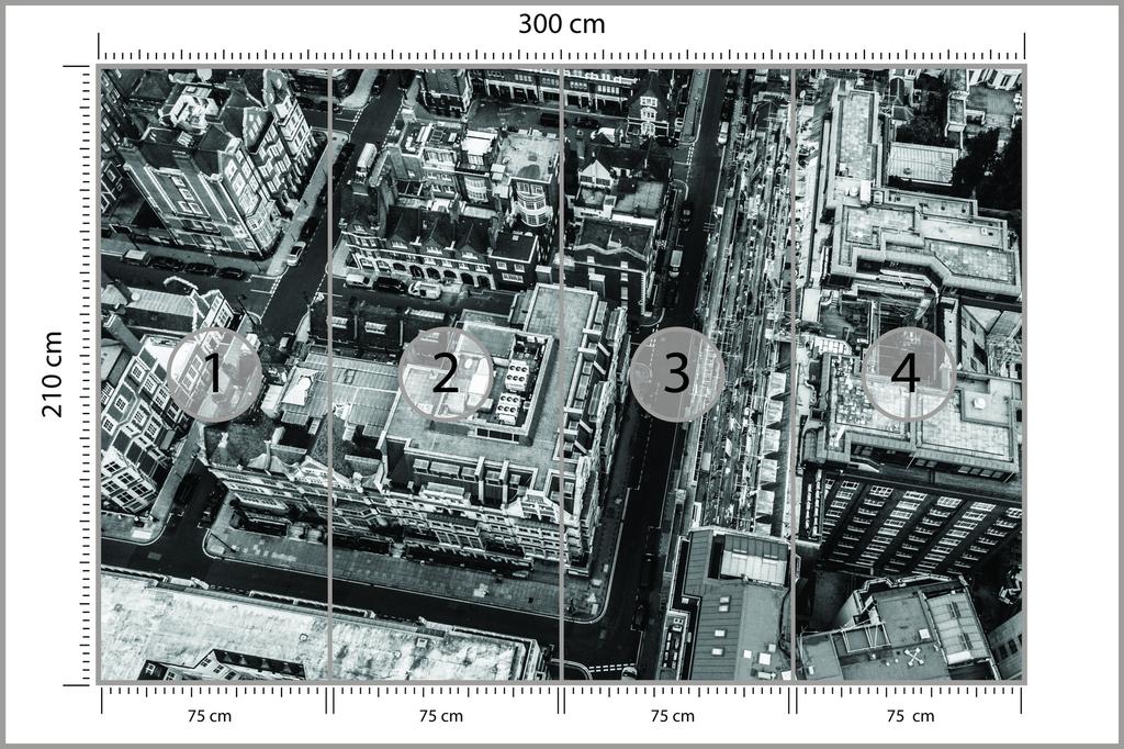 Photomural London Black And White  Self-Adhesive Mural 300x210