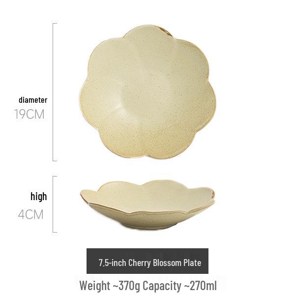 Japanese Handmade Wabi-Sabi Style Retro Pottery Salad and Dessert Plate