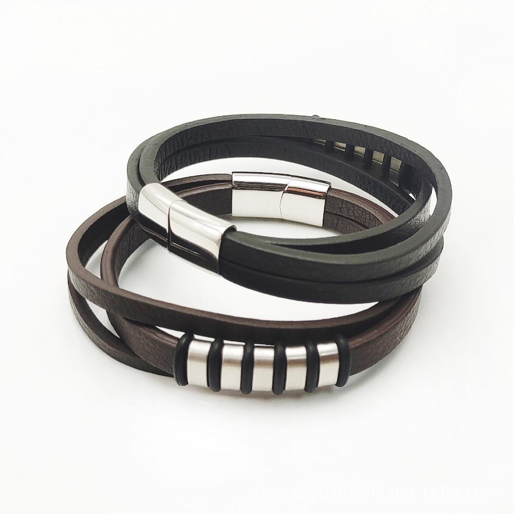 

Модный простой браслет смешанной партии, персонализированный ремешок из титановой стали, плетеный браслет из пеньковой веревки чёрный