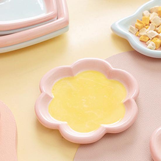 Ceramic Cats Feeding Bowl Whisker Friendly Kitten Food Dish Wide Shallow Pet Feeder