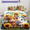 3pcs Custom Name Cow Bedding Set Duvet Cover Closure Includes 1 Duvet Cover & 2 Pillowcases, Soft and Comfortable for All Seasons.