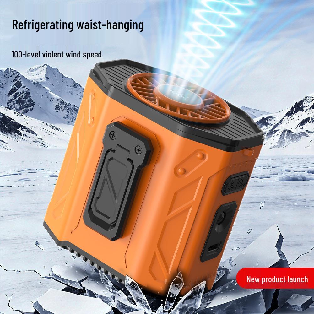 Rechargeable Cross-body Waist Fan with Lighting for Construction and Outdoor Cooling Summer Bestseller