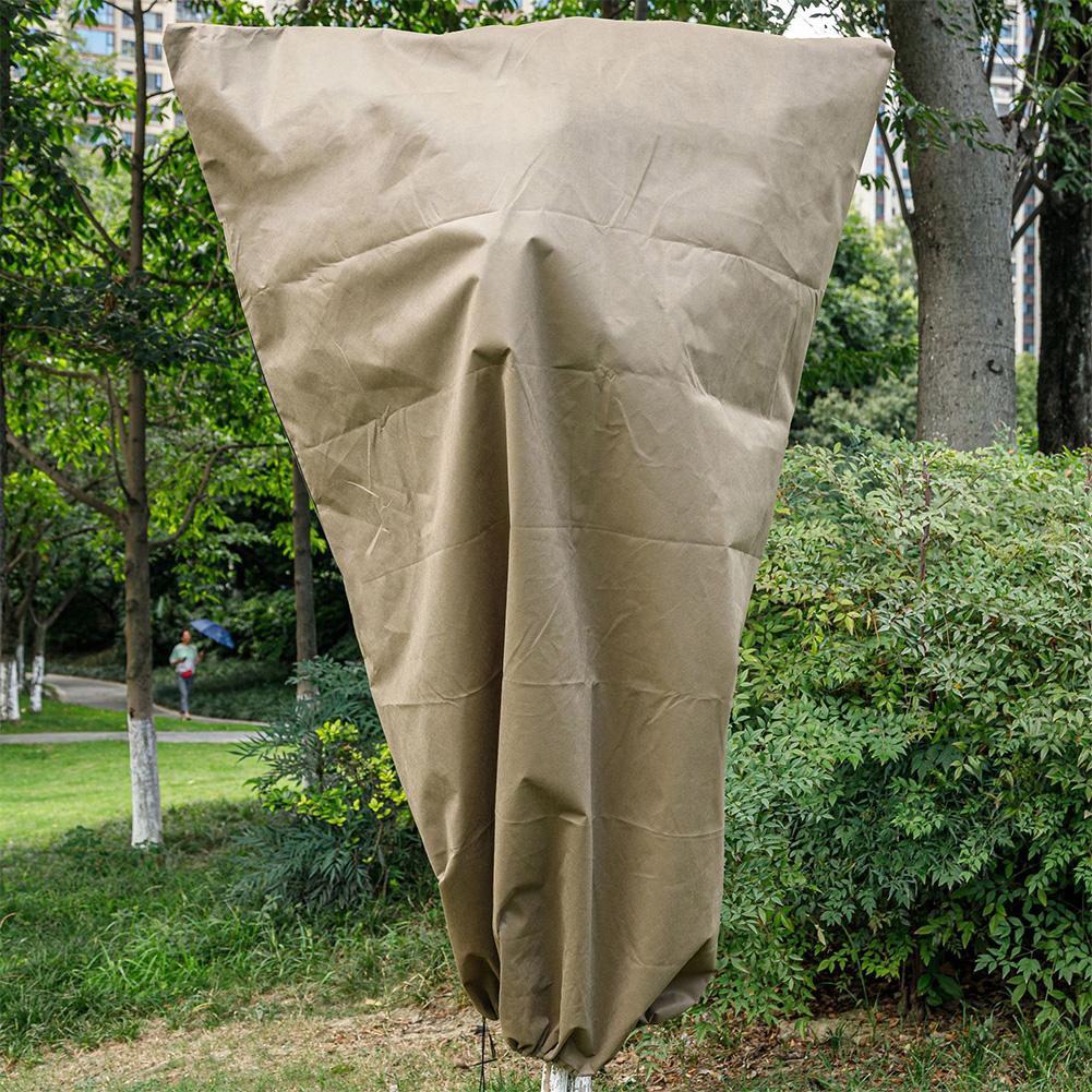 Non Woven Drawstring Frost Protection Bags 4 Pack for Winter Plant Cover Reusable Covers for Shrubs and Young Trees