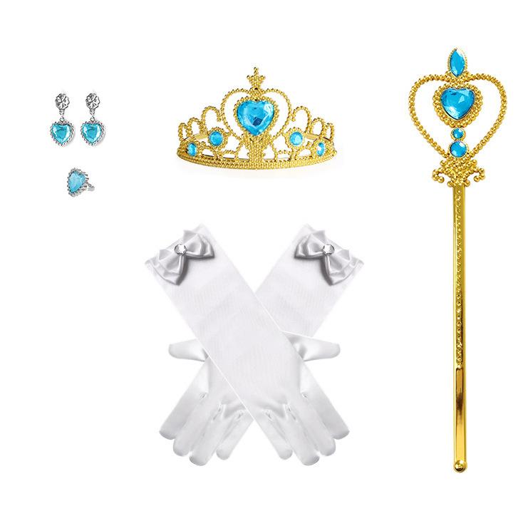 Cross-border foreign trade Ice and Snow Queen dress Fluffy yarn dress with cape Frozen Princess Elsa dress