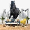 3D Photo Wallpaper Modern Art Black White Horse TV Background Wall Paper Mural Creative Living Room Bedroom Home Decor