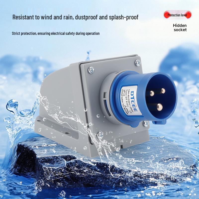 Waterproof 3-Phase 4-Pin 16A/32A IP44 Aviation Socket & Plug